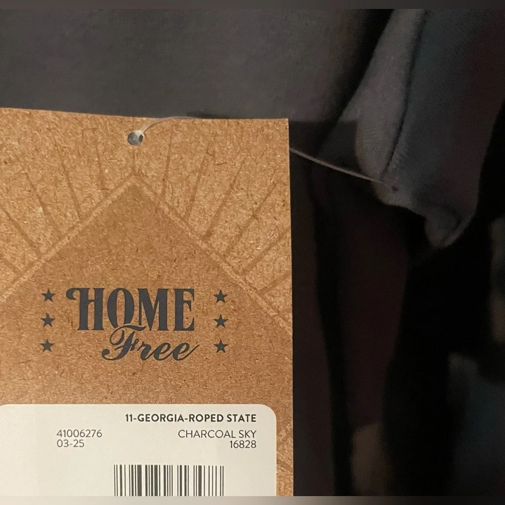 NWT Home Free‎ Georgia Script Hoodie Charcoal Gray Men’s Medium Relaxed Fit